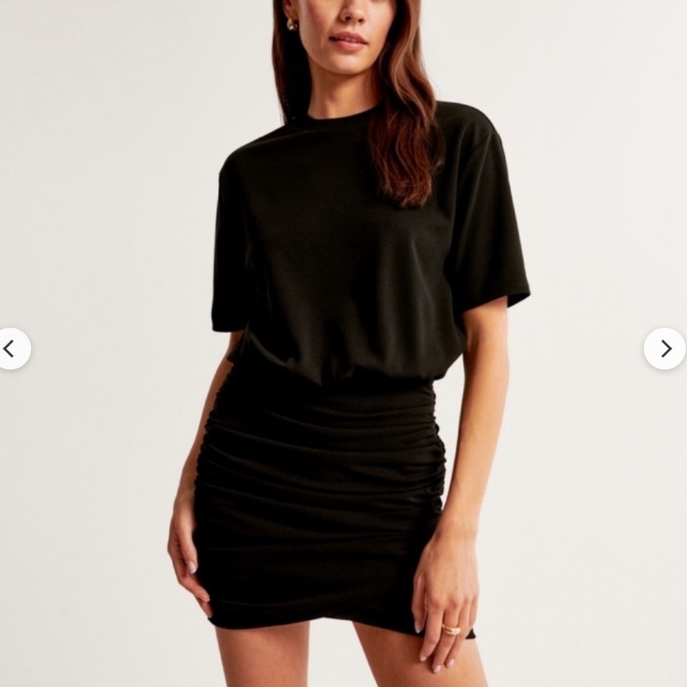Abercrombie tshirt ruched mini dress